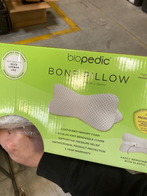 Photo 2 of BioPEDIC Supportive Memory Foam Bone-Shaped Knee Pillow with Adjustable Strap