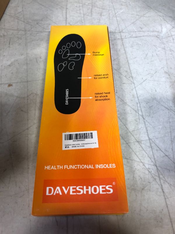 Photo 2 of Daveshoes Unisex Latex Insoles for Women and Men 2022 Plantar Fasciitis Relief Orthotic Inserts Arch Support Insoles for Men and Women Shoe Inserts Insoles Women 14-16/Men 13-15