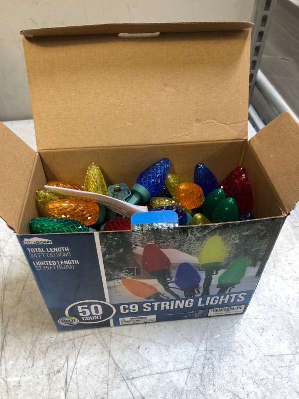 Photo 1 of Joiedomi 50-Count C9 Christmas Light, Multicolor Lights for Indoor or Outdoor Christmas Decorations