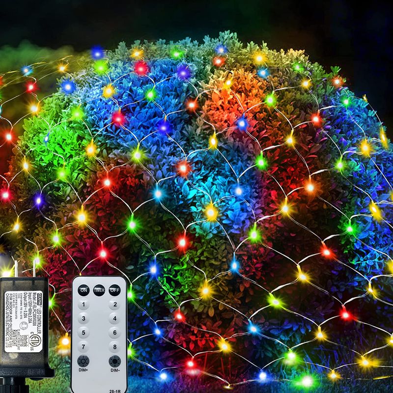 Photo 1 of SANKUU 9.8ft X 6.6ft 200 LED Net Lights Outdoor Shrubs Lights Fairy String Lights LED Christmas Warm Bushes Lights for Holiday ,Garden, Bedroom, Bush ,Garden Outdoor Indoor Decoration (Multicolor)
