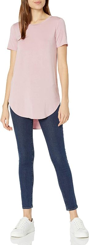 Photo 1 of Daily Ritual Women's Jersey Standard-Fit Short-Sleeve Open Crewneck Tunic - SMALL -