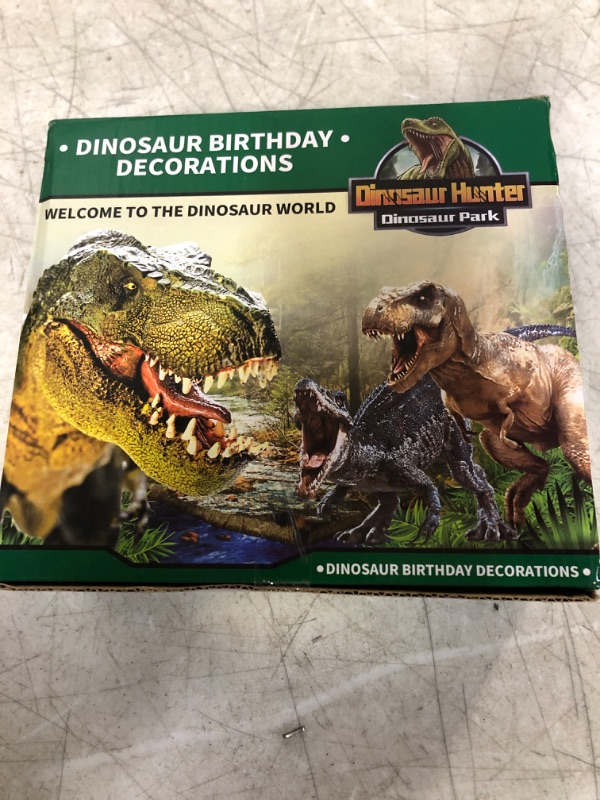 Photo 2 of Dinosaurs for Kids 3-5 with Dino Birthday Party Decorations & Balloons Arch Garland Kit, Realistic Jurassic World Toys Play Set Including T-Rex,Triceratops,Velociraptor, Great Gift for Kid's Party