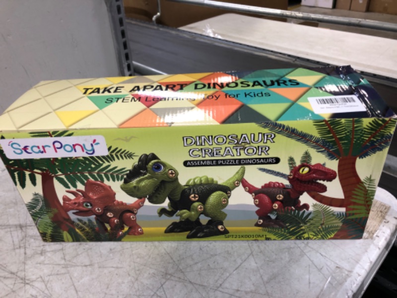 Photo 2 of 3 Pcs Take Apart Dinosaur Toys for 3 4 5 6 7 Year Old Boys Birthday Gifts with Dinosaur Eggs, Kids STEM Toys Dinosaur Toys for Kids 3-5 5-7 with Electric Drill