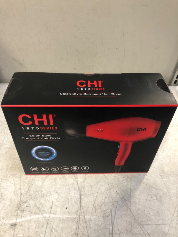 Photo 2 of CHI 1875 Series Hair Dryer - Ruby Red SEALED  ITEM 
