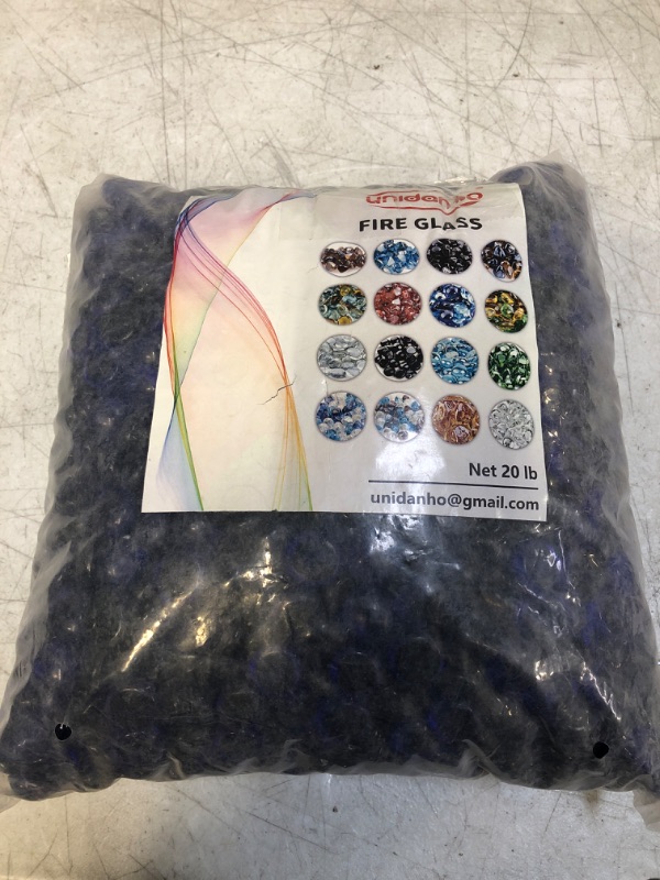 Photo 2 of [20 Pound] Fire Glass Beads Fireglass Drops for Gas Fire Pit Fireplace Cobalt Blue Luster Reflective Decorative Glass Gems Rocks Pebbles Stone for Vase Fillers Aquarium Fish Tank Decoration
