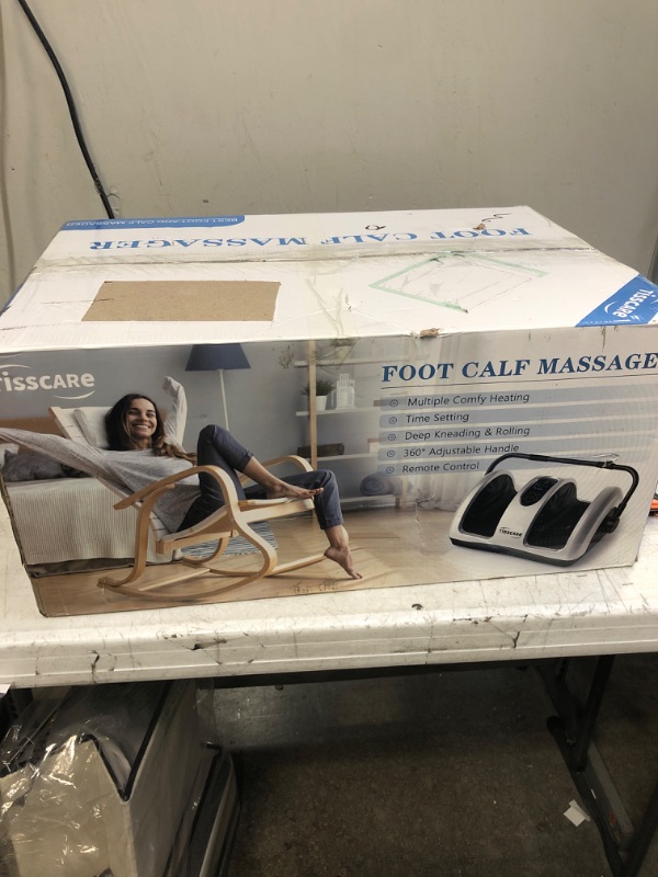 Photo 4 of TISSCARE Foot Massager-Shiatsu Foot Massage Machine w/ Heat & Remote 5-in-1 Reflexology System-Kneading, Rolling, Scraping for Calf-Leg-Ankle COLOR WHITE ( USED ITEM ) 