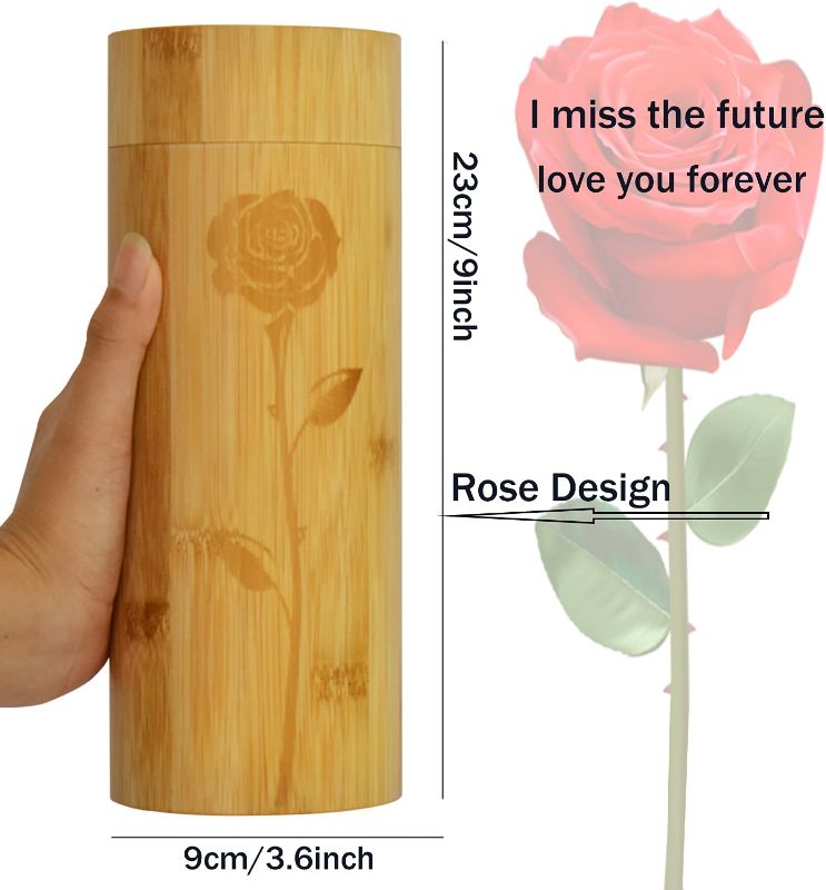 Photo 1 of 70 lbs Eco Bamboo Scattering Urn Tube for Human-Pet Ashes, Medium Urns for Human Ashes, Spreading Urns for Adult Ashes Human Woman Female Male Dog Cat