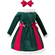 Photo 1 of AIKEIDY Toddler Baby Girl Christmas Dress Long Sleeve Velvet Dress for Holiday Wedding Party Sz 9-12M