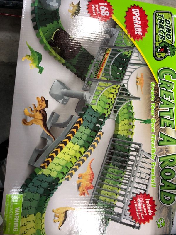 Photo 1 of Batlofty Dinosaur Toys Race Track, Flexible Track Playset, 