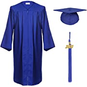 Photo 1 of FtyFty Unisex Adult Matte Graduation Cap and Gown Tassel Set (Royal Blue, 54''FF(5'9''-5'11)