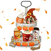 Photo 1 of 13 Pcs Fall Tiered Tray Decor Thanksgiving Decorations for Home Bead Garland 