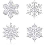 Photo 1 of 36pcs Silver Glitter Snowflake Ornaments