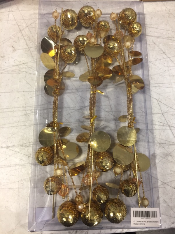 Photo 2 of 17”Gold Christmas Picks, Christmas Tree Decorations Beads Sequin Ball Pick, Christmas Picks for Trees Ornaments Christmastree Topper Star Home Vase Ornaments Office Party Decorations Gifts