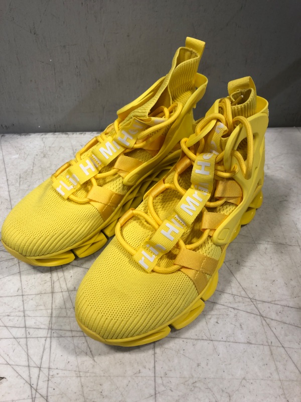 Photo 1 of DUDHUH Women's Fashion Sneakers Running Shoes Womens Non Slip Comfortable Blade Type Athletic Walking Shoes for Women 9 Yellow