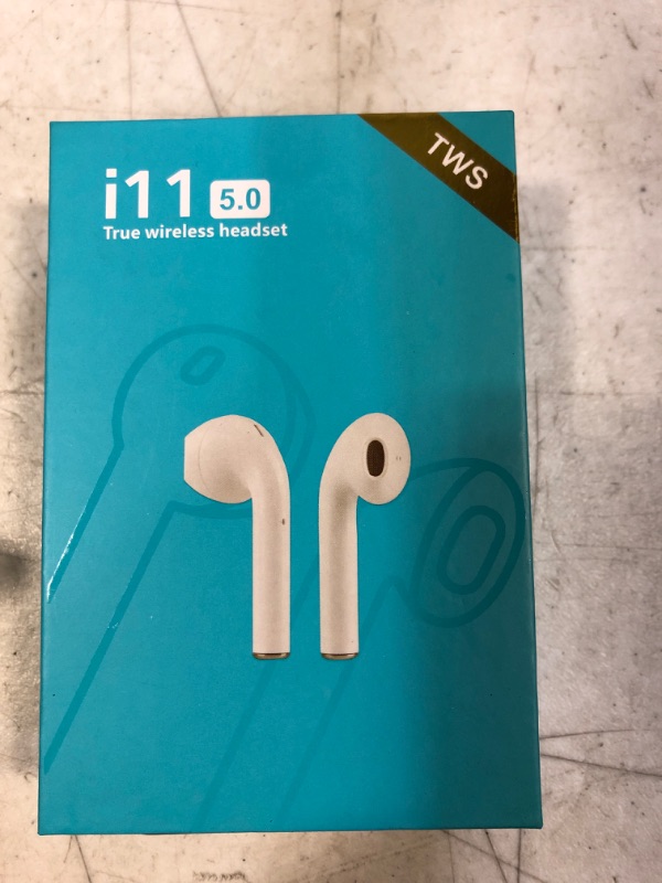 Photo 2 of i11 TWS Bluetooth Headset with Charging Box Dual Ear Bluetooth 5.0 Headphones White-- Factory Seal