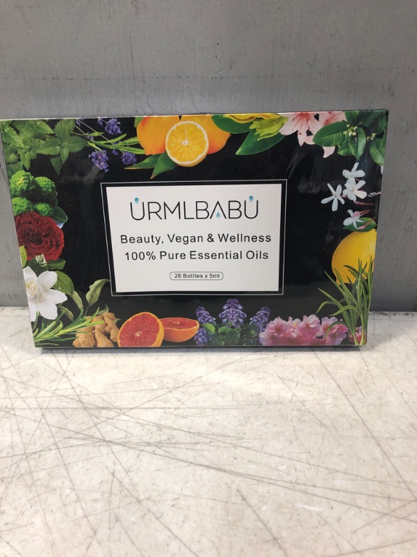 Photo 2 of Essential Oil Set 26x5ml - URMLBABU Premium Essential Fragrance Oils Gift Set for Massage, Bath, Hair Care, Yoga, Diffuser, Humidifier & DIY Candles, Soap