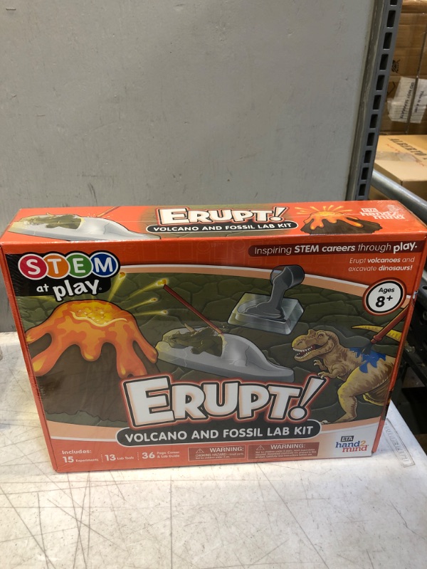 Photo 2 of ERUPT Volcano & Fossil Science Lab Kit For Kids Ages 8+ - 15 STEM Career Experiments and Activities | Learn About Dinosaurs,