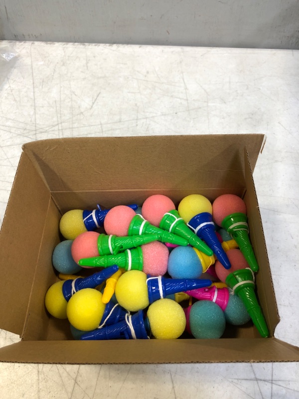Photo 1 of 24 PCS 4inch Ice Cream Shooters Toys,Mini Ice Cream Cone with String,Foam Ice Cream Launcher Toy for Kids and Adults,Party Favors,Games,Carnival Prize