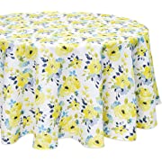 Photo 1 of YiHomer Spring & Summer Table Cloth - 70 Inch Round Tablecloth - Waterproof Wrinkle Free Table Cover for Outdoor or Indoor Use, Dreamy Blossoms
