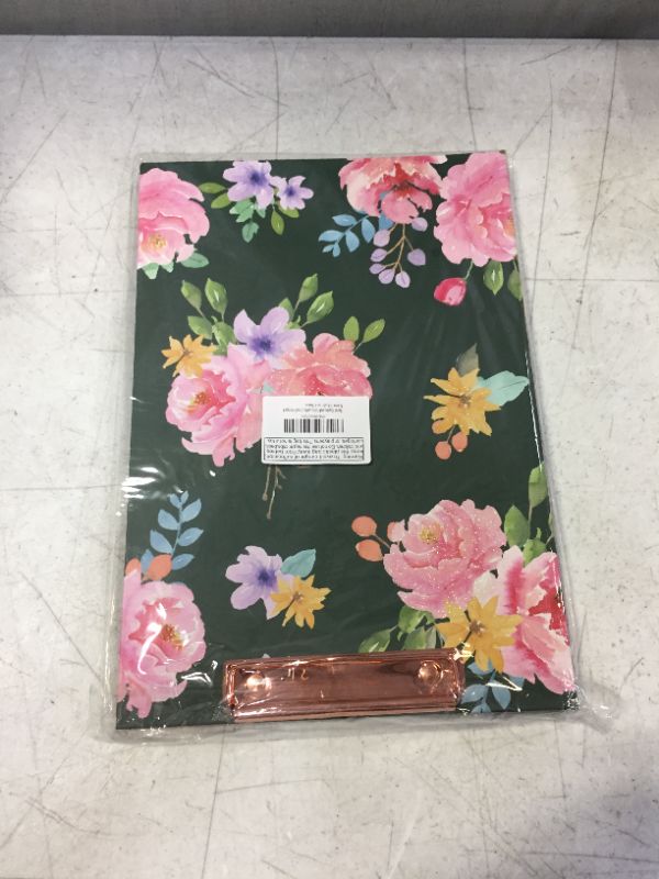 Photo 2 of Glitter Rose Floral Clipboard Folio with Lined Floral Notepad 13 X 9.25 Floral Fold-able Clipboard Office School Home Supply Style B