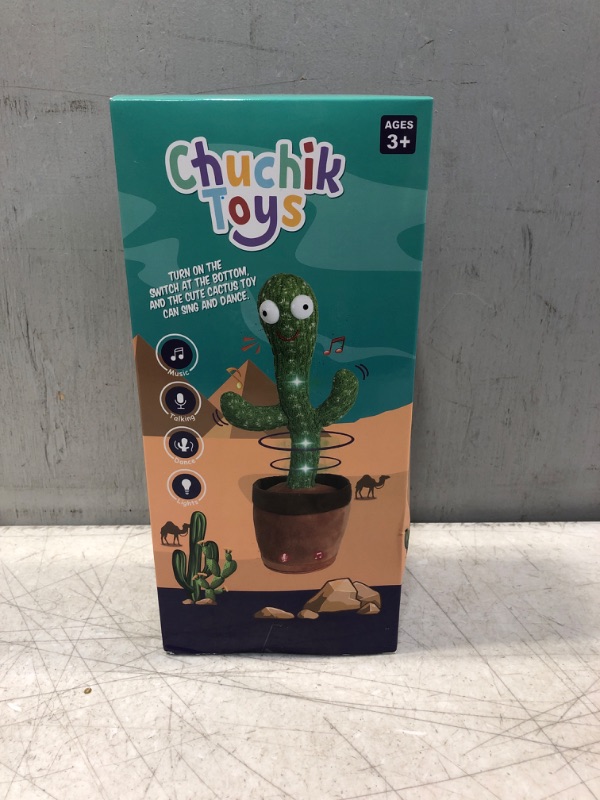 Photo 2 of Chuchik Dancing Talking Cactus Toy for Babies – 60 Songs the Singing Cactus Toy with 3 Changeable Outfits – Plush Wiggle Dancing Talking Repeating Mimicking Cactus Toy with Glowing LED Lights (2 Pack)