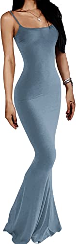 Photo 1 of AnotherChill Women's Casual Lounge Slip Long Dress Sexy Sleeveless Backless Bodycon Maxi Dresses 2022 Spring Slim Elegant size Small