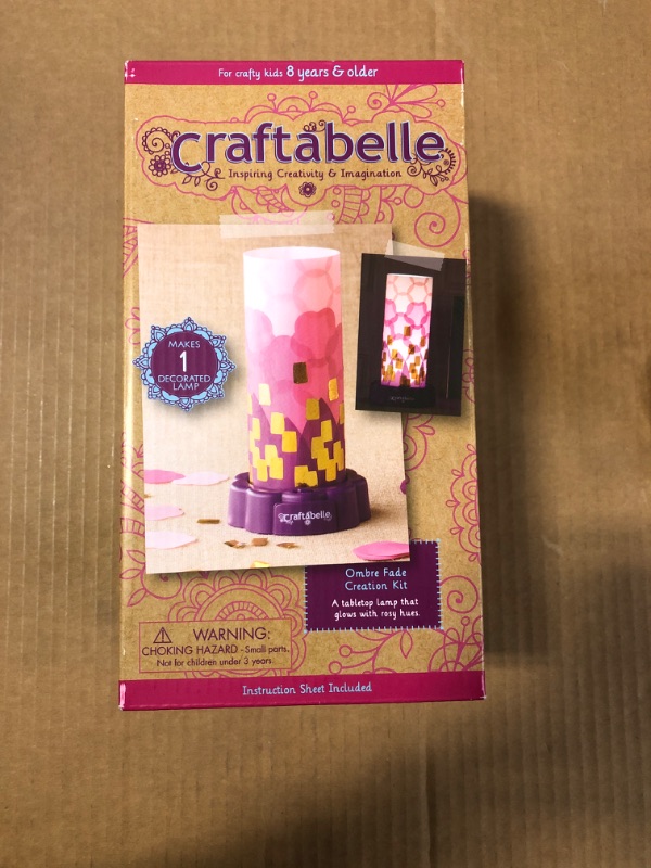 Photo 2 of Craftabelle – Ombre Fade Creation Kit – Lampshade Decorating Kit – 323pc LED Lamp Set with Fabric & Accessories – DIY Arts & Crafts for Kids Aged 8 Years +