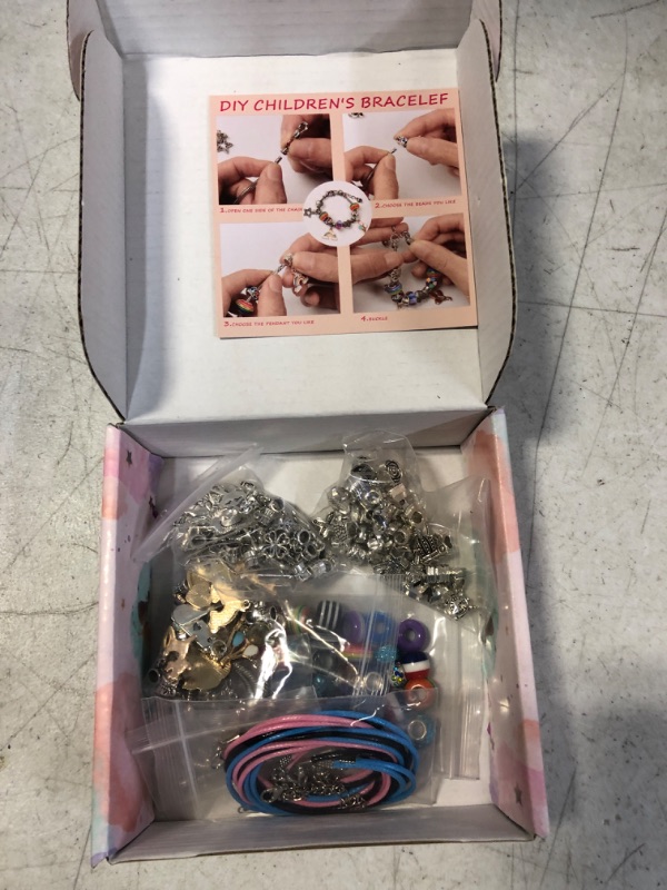 Photo 2 of Charm Bracelet Making Kit Including Jewelry Beads Snake Chain Charm Bracelets Jewelry Making Kit 