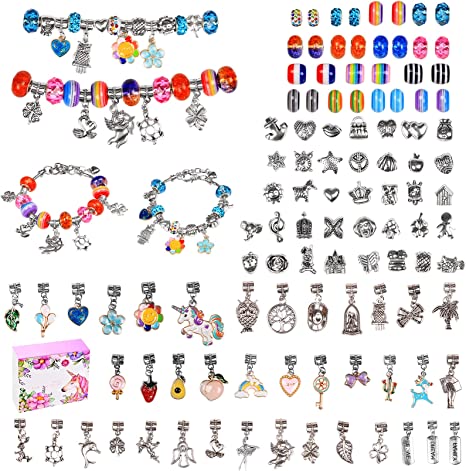 Photo 1 of Charm Bracelet Making Kit Including Jewelry Beads Snake Chain Charm Bracelets Jewelry Making Kit 