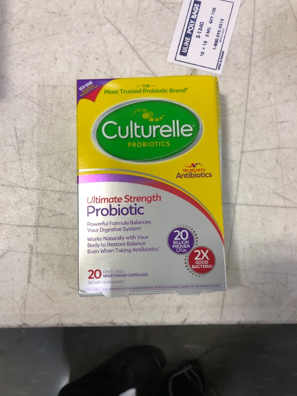 Photo 2 of Culturelle Ultimate Strength Daily Probiotic for Women & Men - 20 Count - Digestive Health Capsules, Naturally-Sourced Daily Probiotics for Digestive Health and Immune Support, Gluten Free & Soy Free 20 Count (Pack of 1) Exp:12/22