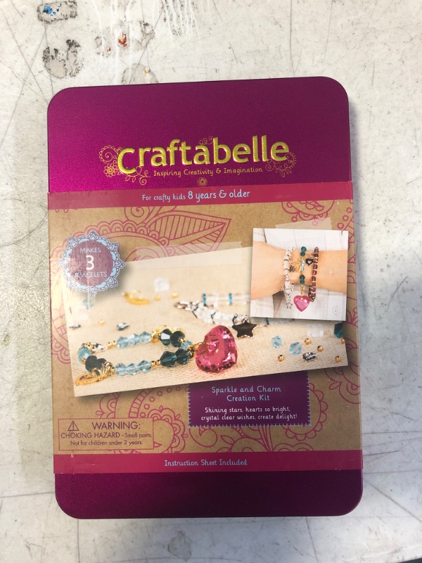 Photo 2 of Craftabelle – Sparkle and Charm Creation Kit – Bracelet Making Kit – 141pc Jewelry Set with Crystal Beads – DIY Jewelry Sets for Kids Aged 8 Years +