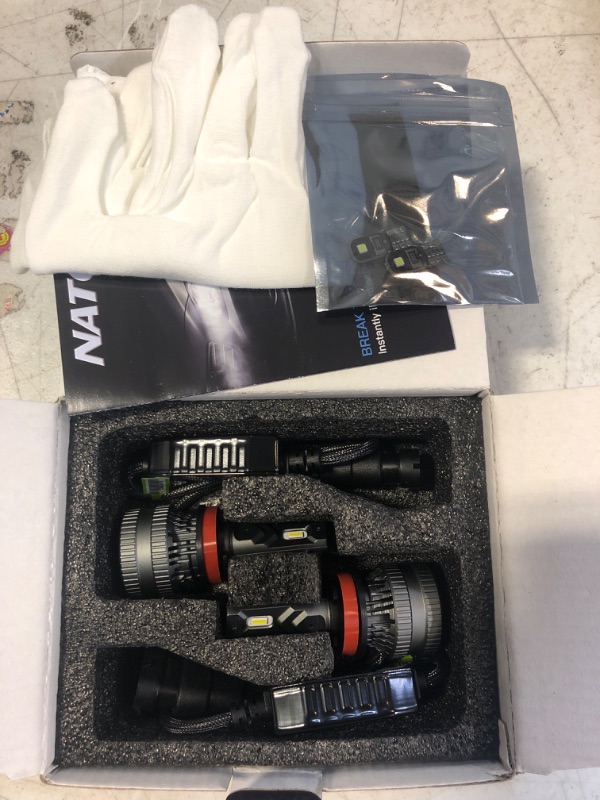 Photo 1 of NATGIC 2PCS H8 H11 H9 LED Headlight Bulbs With The Built-in Fan,12000LM 6500K Super Bright H9 H11 High Low Beam Bulbs,All IN ONE Conversion Kit with Upgraded EMC Intelligent Driver,70W Xenon White H11 / H8 / H9