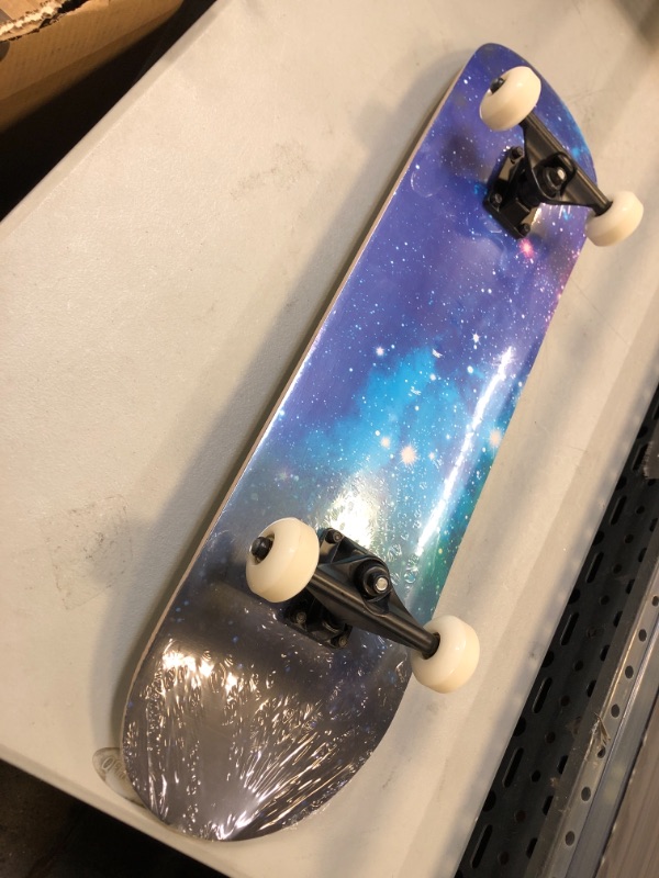 Photo 2 of 9 Layers Maple Wooden 31''x7.8'' Complete Skateboards - Max. Support 330lbs Standard Skateboards, Double Kick Concave Deck Skating Skateboard for Adults Beginners Starter Teens Kids Boys Girls Teenager As Gift