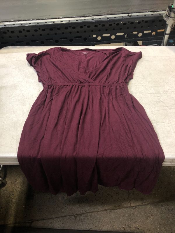 Photo 2 of Amazon Essentials Women's Surplice Dress (Available in Plus Size) Rayon Blend Burgundy Medium