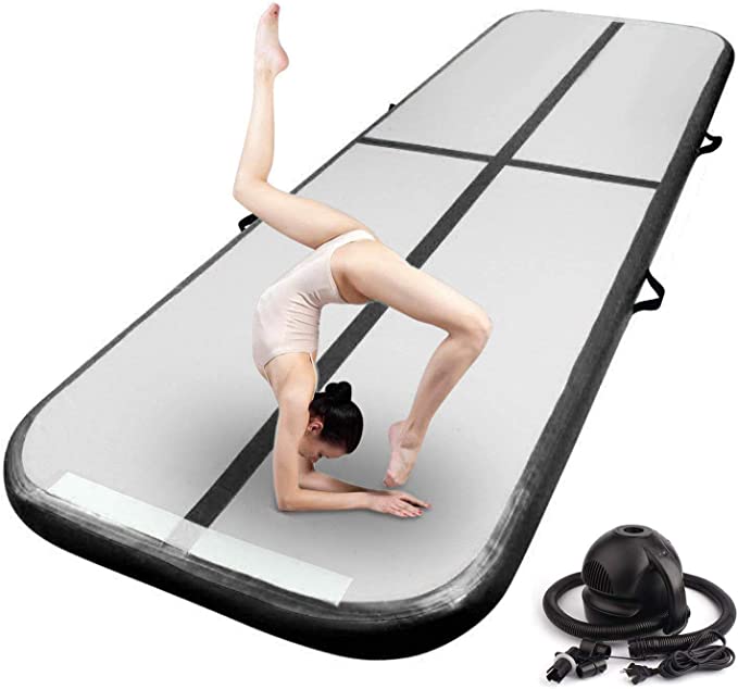 Photo 1 of FBSPORT 13ft nflatable Air Gymnastics Mat Training Mats 4/8 inches Thickness Gymnastics Tracks for Home Use/Training/Cheerleading/Yoga/Water with Pump