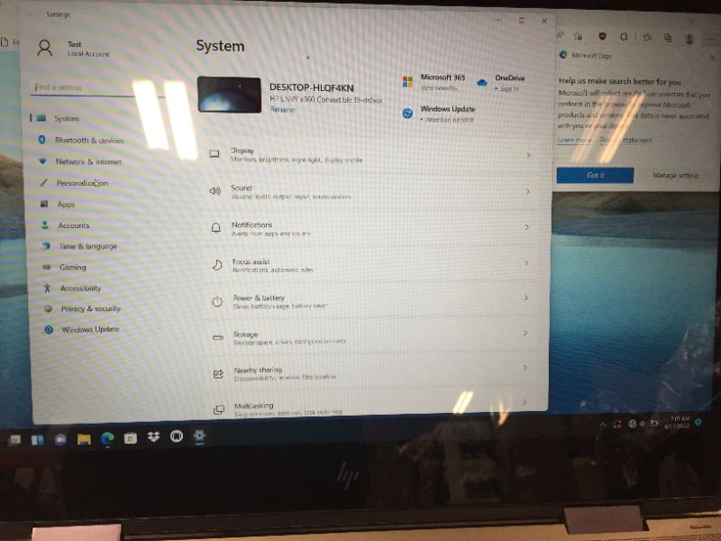 Photo 1 of HP Envy X360 2-in-1 15.6" FHD IPS Multitouch Screen Laptop | AMD Ryzen 7-4700U 8 cores | 16GB RAM | 512GB SSD | AMD Radeon | Backlit Keyboard | Fingerprint Reader | HDMI | Windows 10