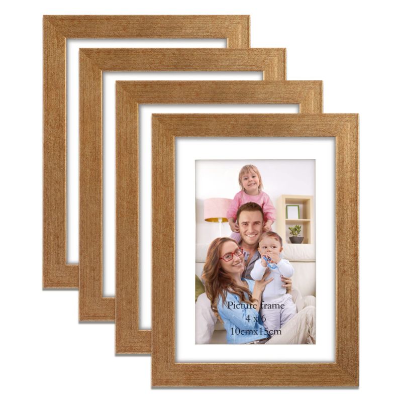 Photo 1 of 4X6 PICTURE FRAME SET OF 4 ANTIQUE GOLD, 