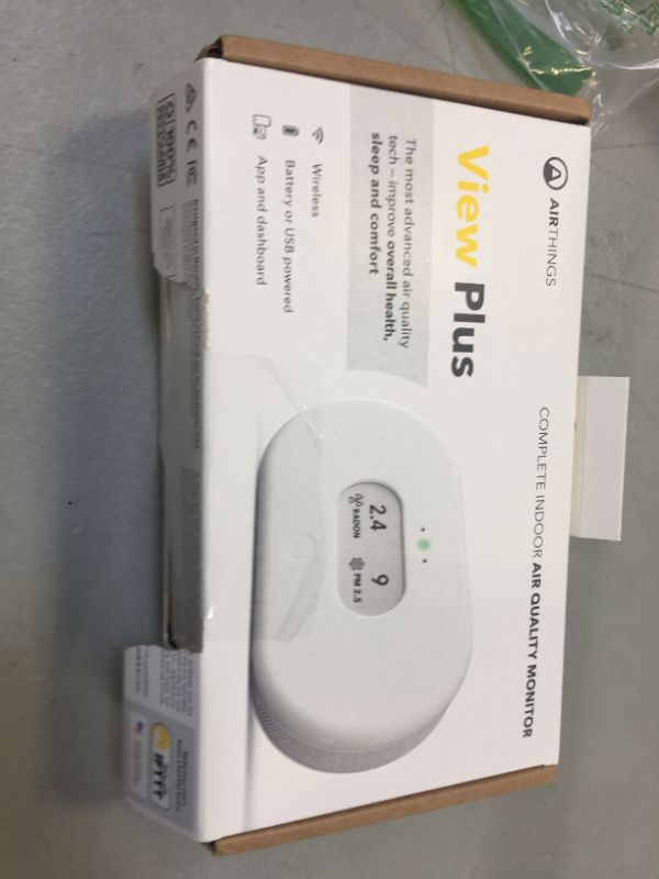 Photo 2 of Airthings 2960 View Plus - Radon & Air Quality Monitor (PM, CO2, VOC, Humidity, Temp, Pressure)