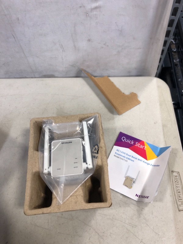 Photo 3 of NETGEAR Wi-Fi Range Extender EX6120 - Coverage Up to 1500 Sq Ft and 25 Devices with AC1200 Dual Band Wireless Signal Booster & Repeater (Up to 1200Mbps Speed), and Compact Wall Plug Design WiFi Extender AC1200 (UNABLE TO TEST)