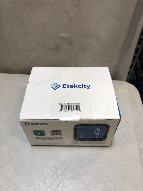 Photo 2 of Bluetooth Blood Pressure Monitors for Home Use, Machine by Etekcity, FSA HSA Approved Products, Adjustable Cuff Large Upper Arm Friendly, Smart Unlimited Memories in App, Dual Power Sources New