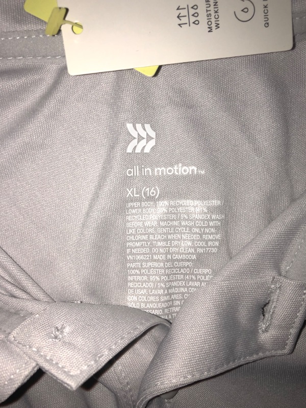 Photo 2 of ALL IN MOTION ACTIVE GREY POLO 