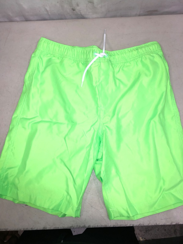 Photo 2 of Boys 10-20 Lands' End Solid Swim Trunks in Husky, Boy's, Size: XL HUSKY, Green