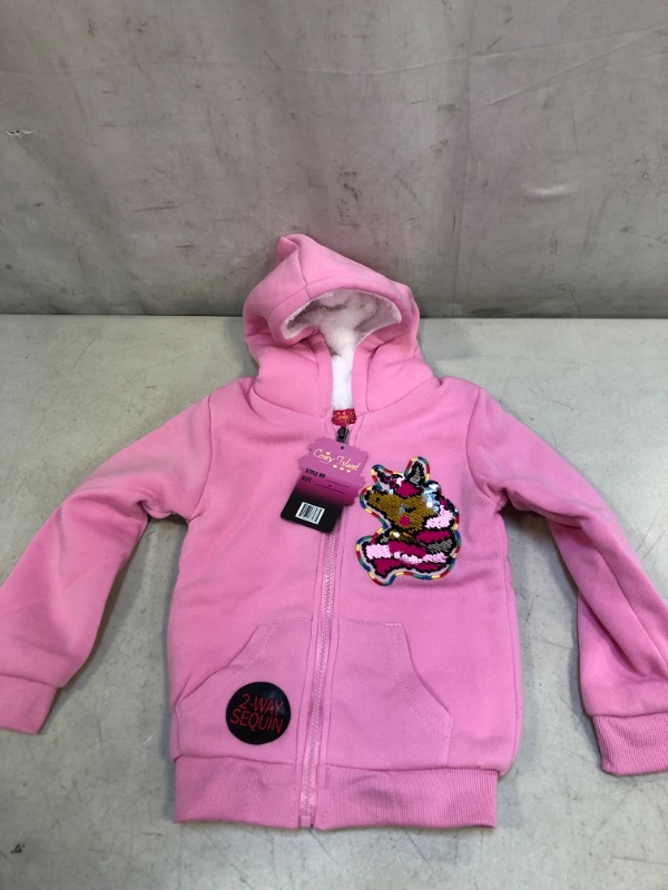 Photo 2 of CONEY ISLAND GIRLS' SWEATSHIRT - SHERPA LINED ZIP HOODIE SIZE 4