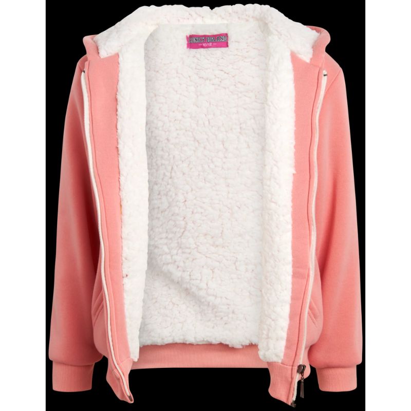 Photo 1 of CONEY ISLAND GIRLS' SWEATSHIRT - SHERPA LINED ZIP HOODIE SIZE 4