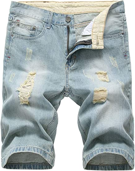 Photo 1 of Lavnis Men's Casual Denim Shorts Classic Fit Distressed Summer Fashion Ripped Short Jeans
, SIZE 32
