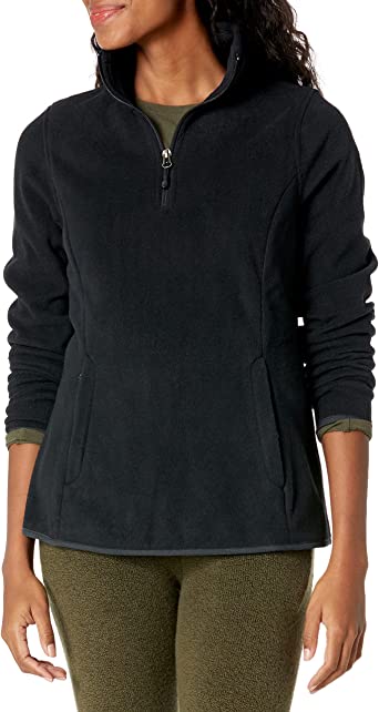 Photo 1 of Amazon Essentials Women's Classic-Fit Long-Sleeve Quarter-Zip Polar Fleece Pullover Jacket size M