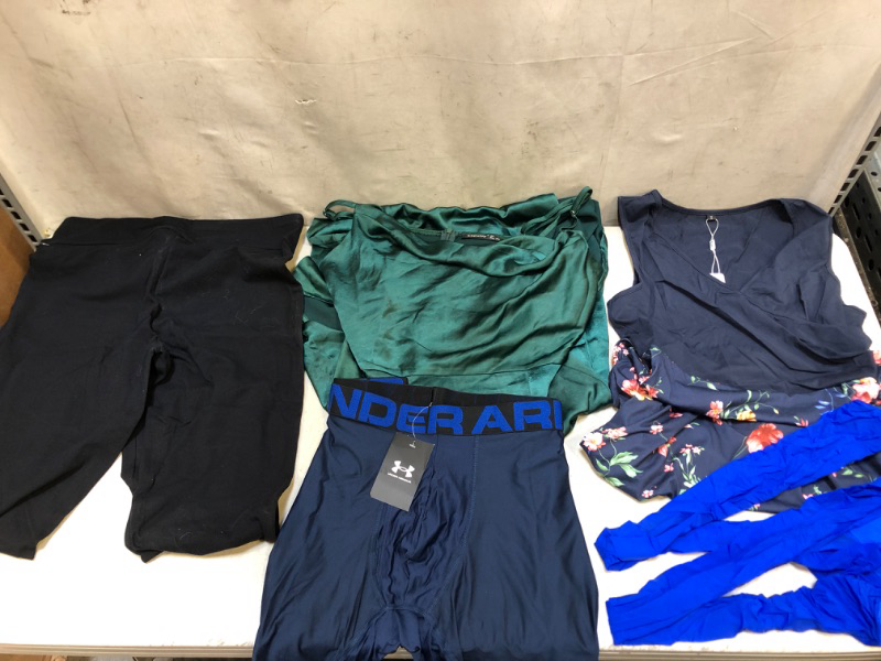 Photo 1 of 5PCS LOT, NEW/USED MISC CLOTHING ITEMS, SOLD AS IS, SIZE S, L, 3XL, ETC