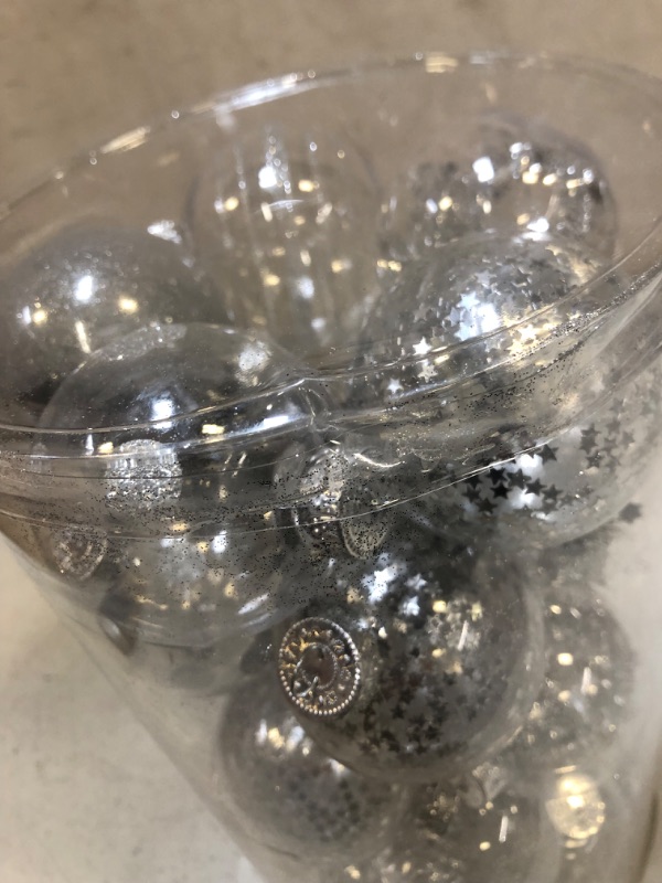 Photo 3 of 25PCS-2.63(67MM) Christmas PET Ball Ornaments Set,Clear Plastic Shatterproof Xmas Tree Ball,Hanging Christmas Home Decorations for Holiday Wedding Xmas Party Decoration (Silver)