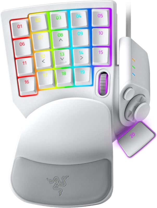 Photo 1 of Razer Tartarus Pro Gaming Keypad: Analog-Optical Key Switches - 32 Programmable Keys - Customizable Chroma RGB Lighting - Programmable Macros - Variable Key Press Pressure Sensitivity - Mercury White
