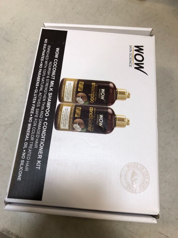 Photo 1 of WOW Skin Science Coconut Milk Shampoo and Conditioner Set - Coconut Shampoo & Coconut Conditioner Set - Shampoo Conditioner Set Paraben Sulfate Free - Shampoo & Conditioner Set for Curly Hair